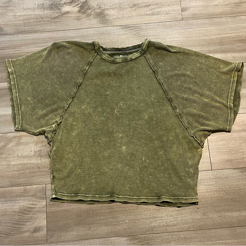 Dolman Sleeve Waffle Knit Top